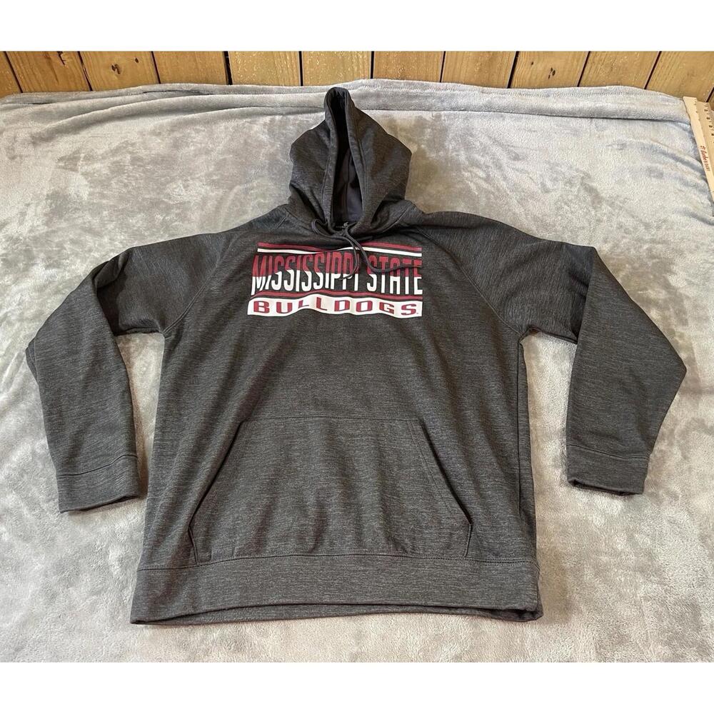 Mississippi State Bulldogs Hoodie Mens L Colloseum Gray Pullover Sweatshirt